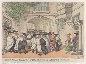واجه بيكون زملاء من Brazen Nose ، كسر فضفاض ، 1811. ، 1811. بواسطة توماس رولاندسون