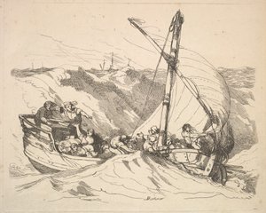 قارب في عاصفة في البحر ، 1784-88. بواسطة توماس رولاندسون