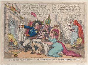 تم إنشاء Boney The Second أو Little Babboon لالتهام الرهبان الفرنسيين ، 9 أبريل ، ... ، 9 أبريل 1811. بواسطة توماس رولاندسون
