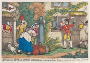 Dying for Love ، أو Captain Careless ، أطلق عليها الرصاص فتاة في الخامسة عشر من عمرها ظهرت فجأة ... ، 1810. بواسطة توماس رولاندسون