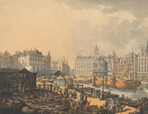 سد فيج ، مع جزء من سوق السمك في أمستردام ، 1797. بواسطة توماس رولاندسون
