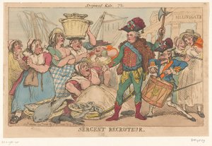 دوق أورليان بين نساء الأسماك ، 1789 Sergent Recruiter (العنوان على الكائن) بواسطة توماس رولاندسون