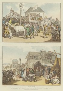 فكاهة سباق الخيل قبل مائة عام (chromolitho) بواسطة Thomas Rowlandson