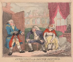 التدخل أو طبيب Disturbd ، حانة. 1786 (نقش ملون) بواسطة توماس رولاندسون