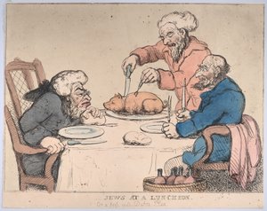 اليهود في مأدبة غداء ، 1794. ، 1794. بواسطة توماس رولاندسون