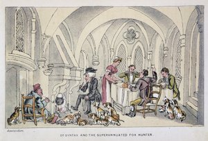 Le Decteur à un repas des chasseurs - في "" ثلاث جولات لـ Doctor Syntax: بحثًا عن العزاء الرائع والزوجة "بقلم ويليام كومب ، مريض. رولاندسون بواسطة توماس رولاندسون