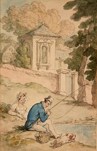 رجل صيد السمك ، حوالي 1780 (قلم وحبر بني وألوان مائية على ورق) بواسطة توماس رولاندسون