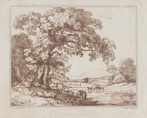 مشهد رعوي على ضفاف النهر 1789. ، 1789. بواسطة توماس رولاندسون