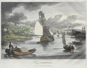 رسومات Rowlandsons من الطبيعة: Fowey ، Cornwall ، 1809. بواسطة توماس رولاندسون