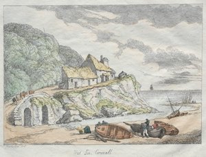 رسومات Rowlandsons من الطبيعة: West Loo ، Cornwall ، 1822. بواسطة توماس رولاندسون