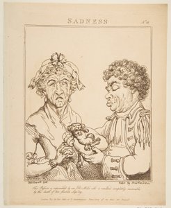 حزن Le Brun Travched ، أو كاريكاتير العواطف ، 21 يناير 1800. بواسطة توماس رولاندسون