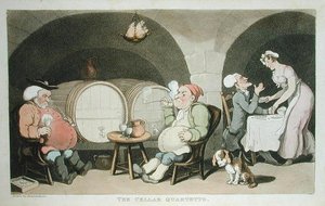 The Cellar Quartetto ، من `` The Tour of Dr Syntax in search of the Picturesque '' ، بقلم William Combe ، نُشر عام 1812 (aquatint) بواسطة توماس رولاندسون