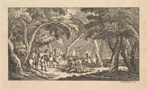 الموت - صيد الثعالب - مشهد طبيعي ، 1787. بواسطة توماس رولاندسون
