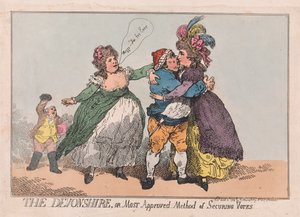 The Devonshire ، أو الطريقة الأكثر شيوعًا لتأمين الأصوات ، حانة. 1784 (نقش ملون) بواسطة توماس رولاندسون