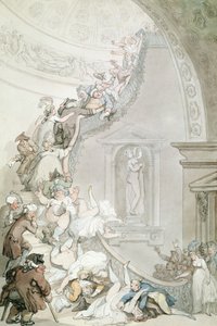 معرض "Stare-Case" ، Somerset House ، حوالي 1800 (ألوان مائية مع طلاء رمادي وبني على ورق) بواسطة توماس رولاندسون