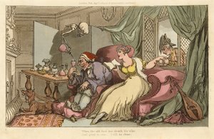 شهر العسل ، من رقصة الموت الإنجليزية ، حانة. 1816 (نقش يدوي) بواسطة توماس رولاندسون