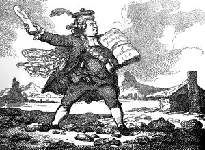 الصحفي مع وجهة نظر Auchinleck أو أرض الأحجار ، ج 1786. بواسطة توماس رولاندسون