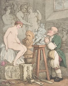 النحات [الاستعدادات للأكاديمية ، جوزيف نولكنز وفينوس القديم] ، كاليفورنيا. 1800. ، كاليفورنيا. 1800 بواسطة توماس رولاندسون