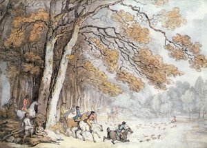 The Stag Hunt (قلم وألوان مائية على ورق)