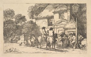 الفرسان الثلاثة ، نزل على جانب الطريق ، 18 ديسمبر 1787. بواسطة توماس رولاندسون