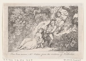 توم جونز ينقذ السيدة ووترز من عنف نورثثرتون ، من تاريخ توم جون ... ، 1792. بواسطة توماس رولاندسون