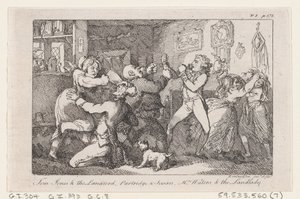 توم جونز والمالك ، بارتريدج وسوزان ، السيدة ووترز و Landlady ، من التاريخ ... ، 1792. بواسطة توماس رولاندسون