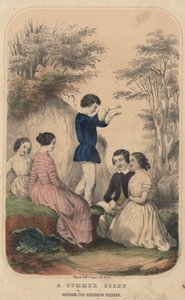 مشهد صيفي ، أزياء لفساتين الأطفال ، litho من Wagner und McGuigan ، 1850 بواسطة توماس س واجنر