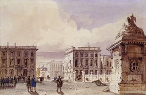 Hotel de Bellevue and Cafe d "Amitie Seen from the Park، بروكسل، 1830 بواسطة توماس شوتر بويز