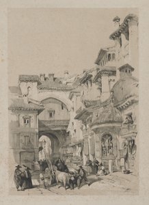 اسكتشات رائعة في إسبانيا: بوابة Vivarrambla ، غرناطة ، 1837. بواسطة توماس شوتر بويز
