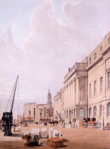 The Custom House ، من "لندن لأنها مرسومة من الطبيعة" 1842 بواسطة توماس شوتر بويز