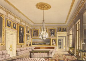 غرفة الرسم المخططة ، أبسلي هاوس ، 1853 (مطبوعة) بواسطة توماس شوتر بويز