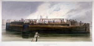 برج لندن في صباح اليوم التالي للحريق في مخزن الأسلحة في 30 أكتوبر 1841 بواسطة توماس شوتر بويز