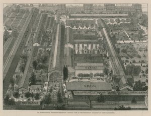 The International Fisheries Exhibition; A general view of the exhibition buildings (engraving)