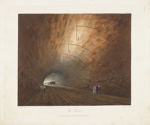 النفق. من المناظر الملونة على سكة حديد ليفربول ومانشستر ، 1831 بواسطة توماس تالبوت بيري