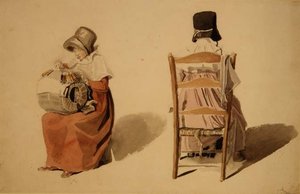 صناعة الدانتيل (ألوان مائية)