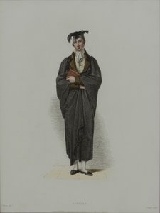 باحث ، محفور من قبل J. Agar ، نُشر في R. History of Oxford لـ R. Ackermann ، 1814 (النقش الملون يدويًا)