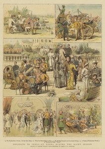 العطلات في الهند ، في بونا خلال موسم الأمطار (chromolitho)