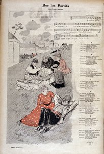 الأغنية الشعبية "" على الحصون "" لفيكتور موسي - رسم ثيوفيل ألكسندر شتاينلين في "" جيل بلاس مصور "". بواسطة ثيوفيل الكسندر شتاينلين