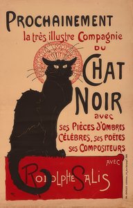 قريباً شركة Compagnie du Chat Noir الشهيرة مع رودولف ساليس (2. فاسونغ). فرانكريتش ، 1896 ، عفريت. تشارلز فيرنو ، باريس بواسطة ثيوفيل الكسندر شتاينلين