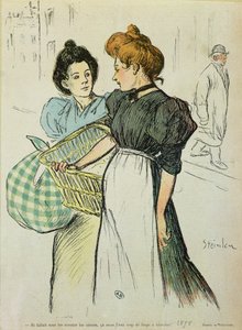 امرأتان للغسيل ، 1898 بواسطة ثيوفيل الكسندر شتاينلين