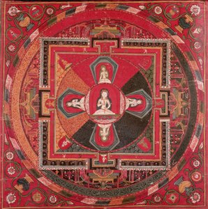 الثانغكا من Vajrasattva Mandala (الغواش على النسيج) بواسطة مدرسة التبت