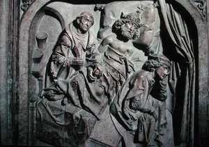 قبر هنري الثاني (973-1024) وزوجته كونيجوند ، تفاصيل الإمبراطور التي قام القديس بنديكت بتشغيلها