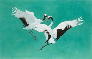 رقصة خضراء ، ألوان مائية وألوان الغواش على ورق أقواس 300 جم ، 104.1 × 160 سم
