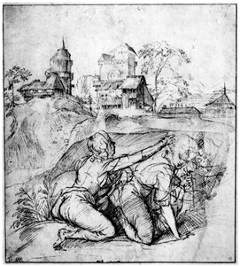 منظر طبيعي مع شابين ، c1510 ، 1937 بواسطة تيزيانو فيتشيلي