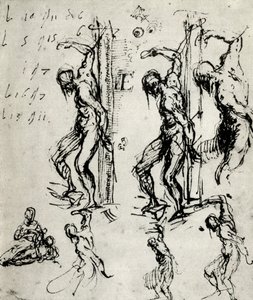 اسكتشات للقديس سيباستيان في بريشيا ، c1518 ، 1937 بواسطة تيزيانو فيتشيلي
