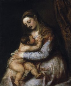 العذراء والطفل ، c1570-1576 بواسطة تيزيانو فيتشيلي