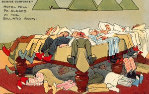 فندق Full ، Pa ينام في غرفة البلياردو (chromolitho) بواسطة توم براون