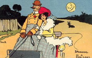 Spooning في عربة الكلب (chromolitho) بواسطة توم براون