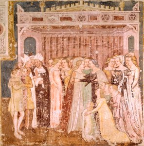 الوداع ، تفاصيل من أسطورة سانت أورسولا بواسطة توماسو دا مودينا (1326-1379) ، لوحة جدارية ، كنيسة سانتا كاترينا ، تريفيزو