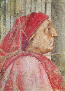 الثالوث الأقدس ، تفاصيل رأس المتبرع ، 1427-28 تفاصيل الجدارية 173689 بواسطة توماسو ماساتشيو